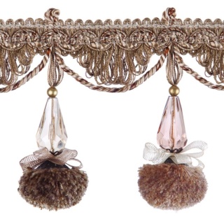 Interlude pompom tassel fringe, Latte