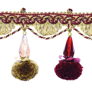 Interlude pompom tassel fringe, Red