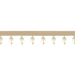 Cabachon beaded trim, Natural