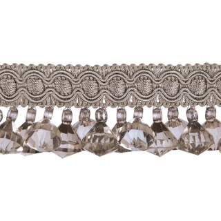 Facette beaded trim, Taupe