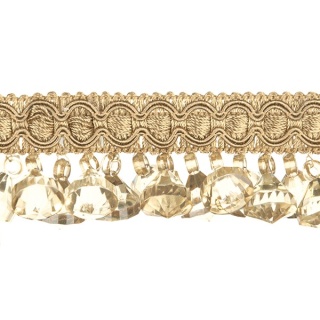 Facette beaded trim, Soft Gold