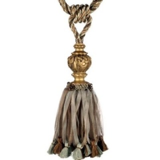 Florentine ribbon tieback, Duck Egg