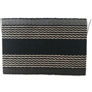 Linen Twill Wide Border - Black