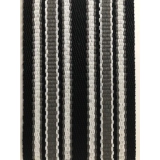 Linen Stripe Wide Border - Black / White