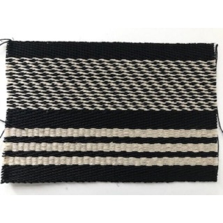 Linen Changing Stripe Wide Border - Black / Cream
