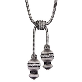 Atomic double tassel tieback, Black/Grey