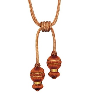 Atomic double tassel tieback, Terracotta