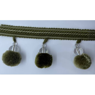Otterburn pompom fringe, Moss