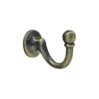 Antique brass ball end tieback hook