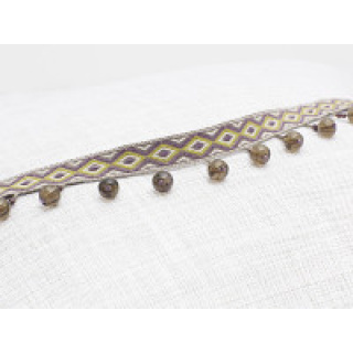 Romo Veneto Bead Braid Fringe, Mulberry