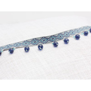 Romo Veneto Bead Braid Fringe, Danube