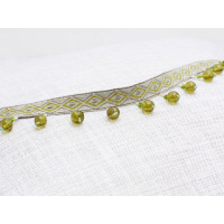 Romo Veneto Bead Braid Fringe, Pesto