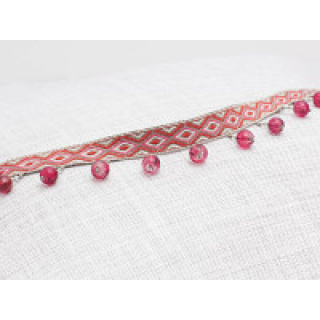 Romo Veneto Bead Braid Fringe, Camellia