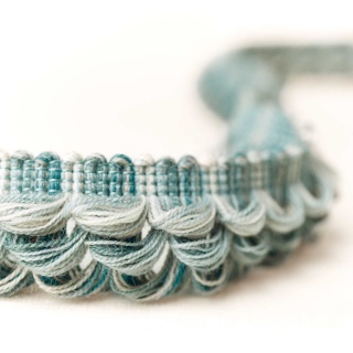Sanderson X Salvesen Graham Nunwick Triple Loop Fringe, Blue Clay