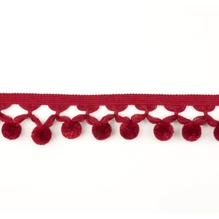 Manuel Canovas By Colefax and Fowler Sonate Pom Pom Braid, Rubis