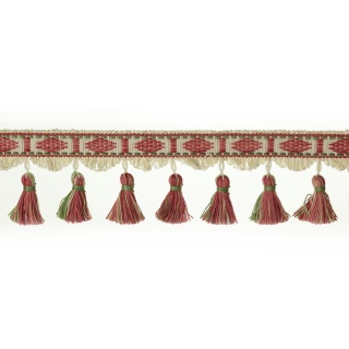Colefax and Fowler Arlington Tasselled Fringe, Pink/Green