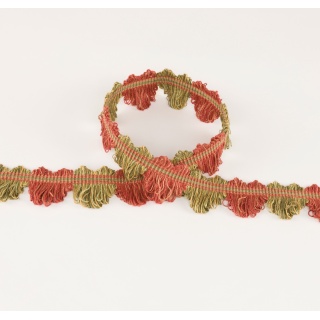 Colefax and Fowler Arlington Fan Edge, Tomato/Olive
