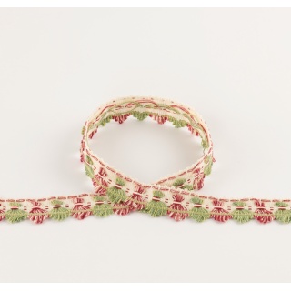Colefax and Fowler Arlington Archive Fan Edge, Pink/Green
