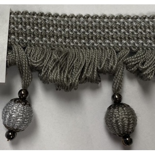 Tetbury beaded fringe, Silver Birch