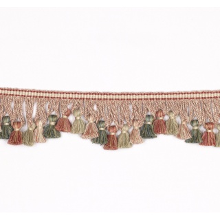 Colefax and Fowler Lansdowne Scalloped Tassel Fringe, Red/Forest