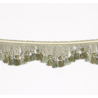 Colefax and Fowler Lansdowne Scalloped Tassel Fringe, Aqua/Leaf
