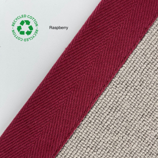 Herringbone Border Tape Raspberry