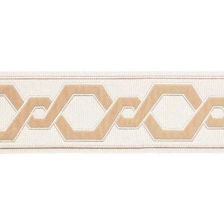 Opulent Wide Appliqued Velvet Border Champagne