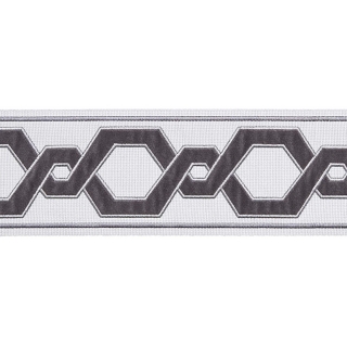 Opulent Wide Appliqued Velvet Border Silver