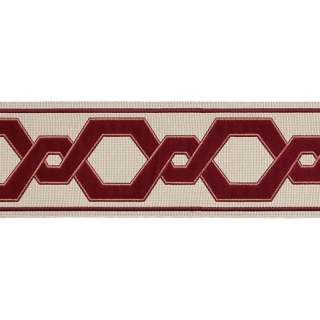 Opulent Wide Appliqued Velvet Border Rouge