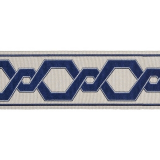 Opulent Wide Appliqued Velvet Border Indigo