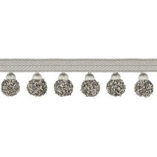 Opulent Pom Pom Fringe Silver