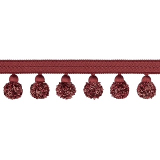 Opulent Pom Pom Fringe Rouge