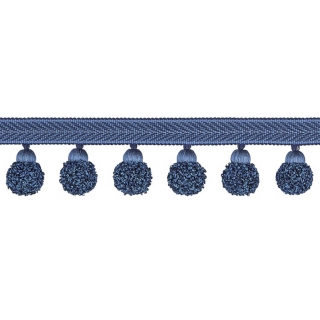 Opulent Pom Pom Fringe Indigo