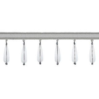Opulent Teardrop Fringe Silver