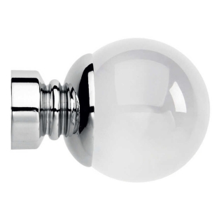 Single Clear Neo 35mm Ball Finial Chrome