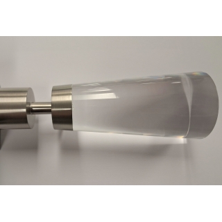 Pair of Clear 28mm Fluted Finials Matt Nickel