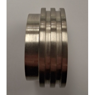 Pair of 35mm Ribbed End Stopper Matt Nickel