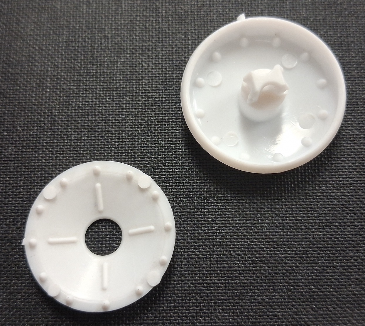 White Plastic Cover Buttons