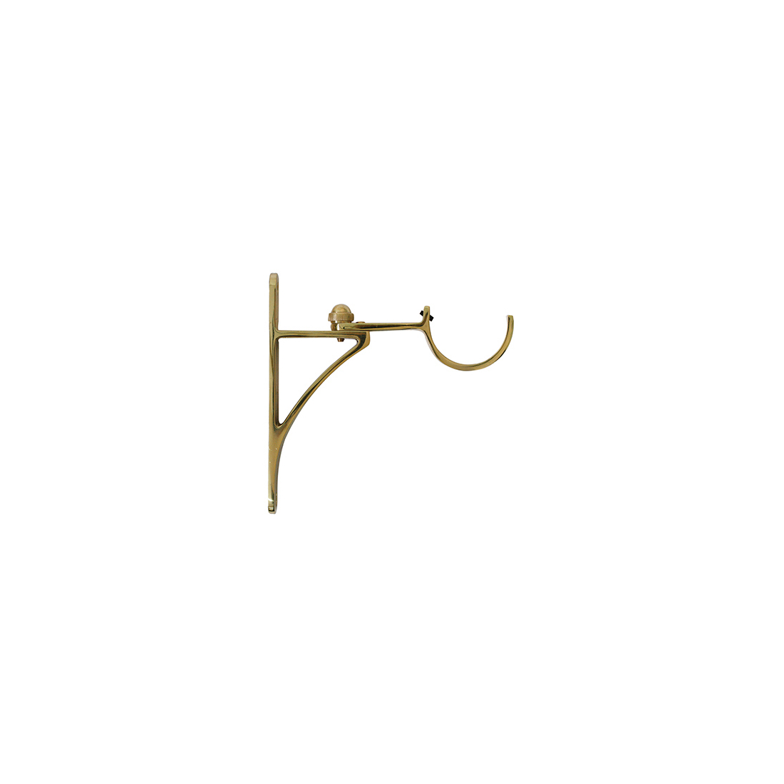 Two Adjustable Metal End Brackets for 48/50mm Pole Brass